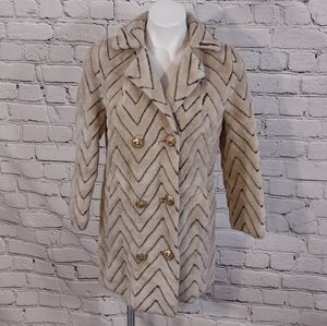 Vintage furry zig zag coat